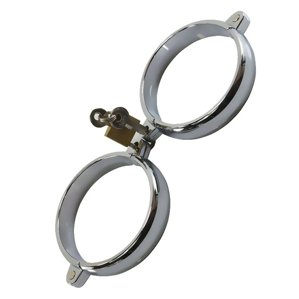 Stainless Steel Ankle Cuffs Male Bondage Restraints Adult Game Metal Lock Bdsm Slave Binding Fetish Sex Toys For Women Men Gay | Красота и