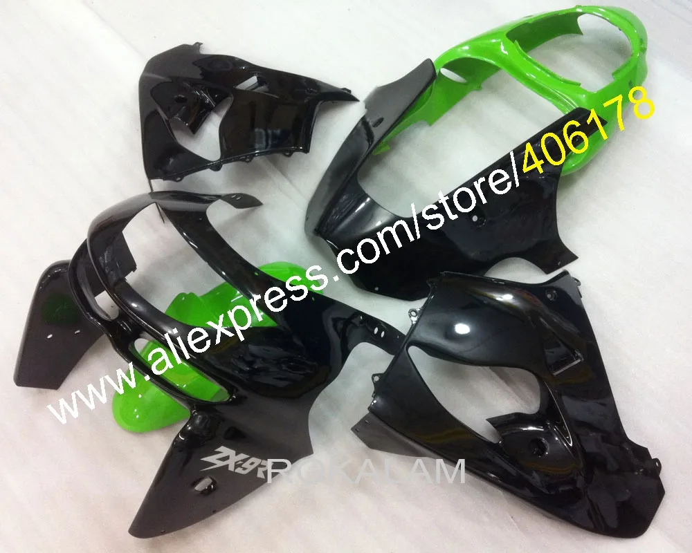 

Обтекатель для мотоцикла из АБС-пластика для ниндзя ZX-9R 98 ZX9R 99 ZX 9R 1998 1999, комплект обтекателей для кузова из черного и зеленого пластика (лить...