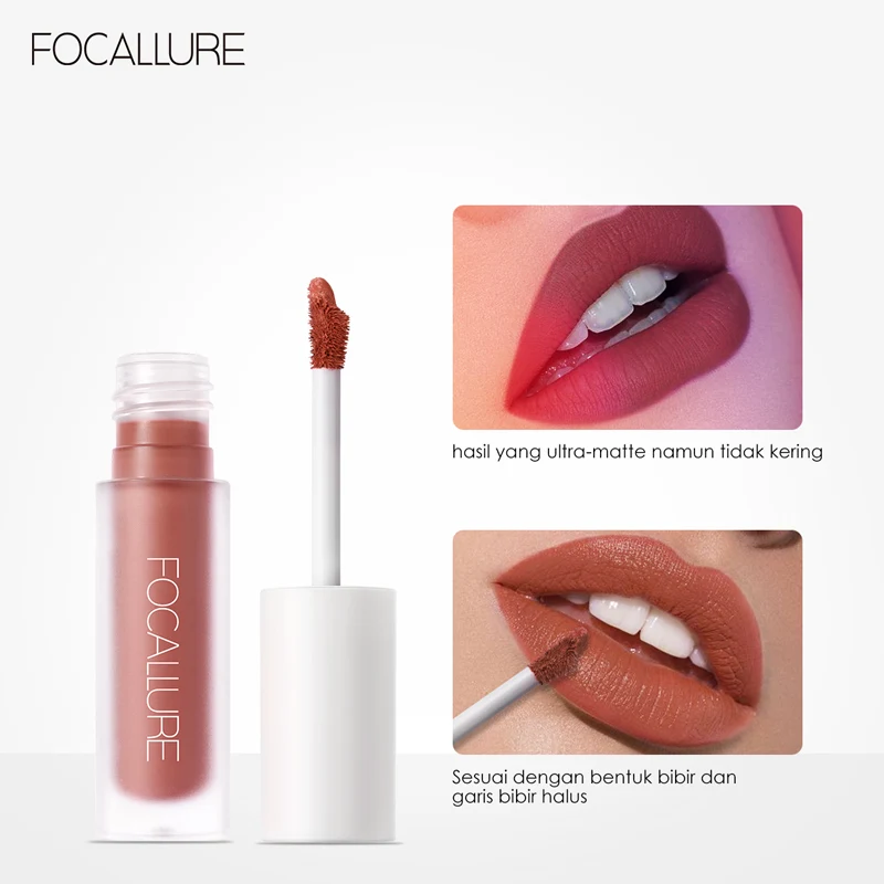 FOCALLURE 19 Color Liquid Lipstick Velvet Matte Lip Gloss Cosmetic Waterproof Lightweight Glaze Long Lasting Tint Makeup |