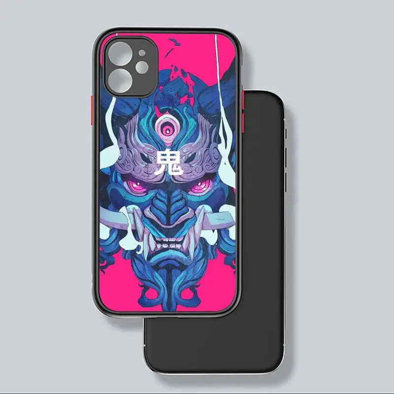 

Japanese samurai oni mask Phone Case For iphone 12 11 8 7 plus mini x xs xr pro max matte transparent cover