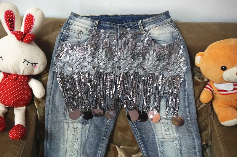 Новые Стрейчевые женские узкие джинсы эластичные джинсовые рваные обтягивающие