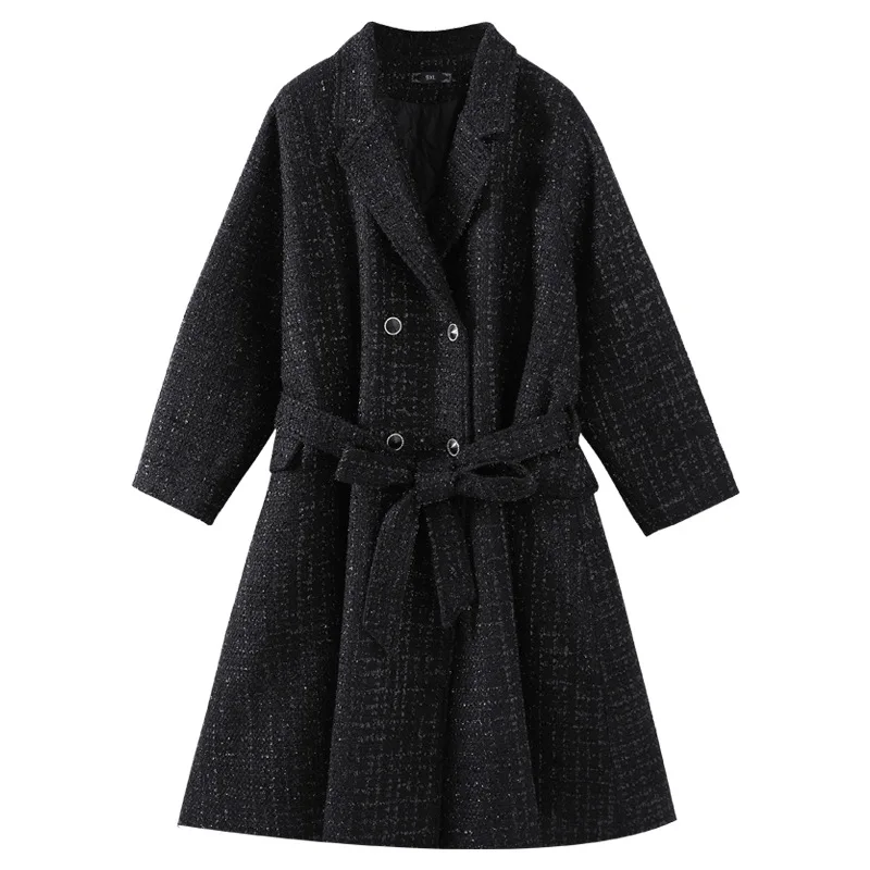 Plus Size 10XL 9XL 8XL 7XL 6XL 5XL Fashion Women Long Sleeves Winter Coats Femme Black Long Warmer Coats Office Lady Outercoat