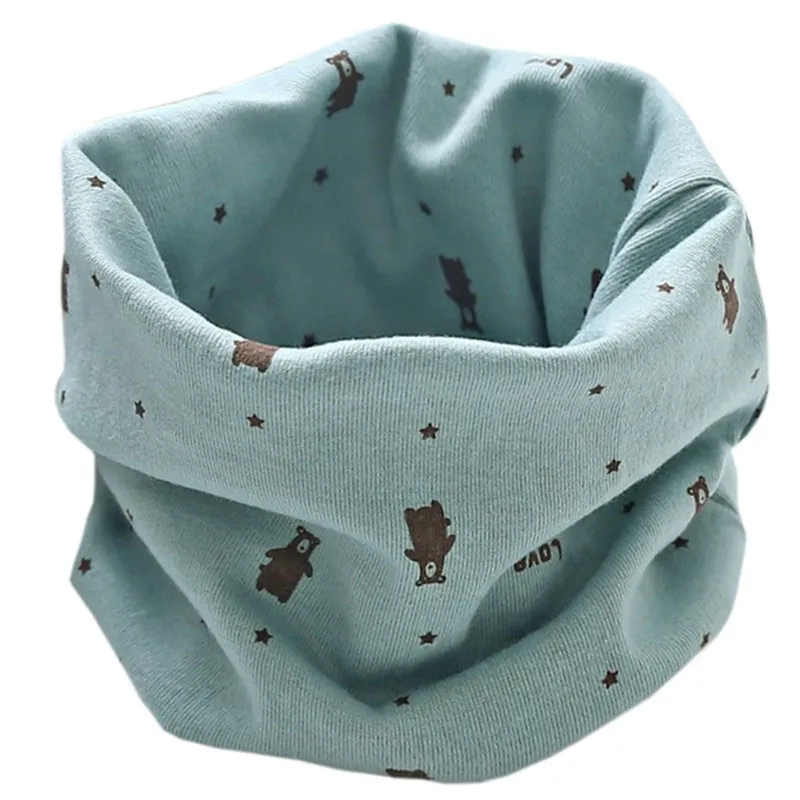 bear blue Новинка года; сезон осень-зима; Детский многофункциональный теплый шейный платок с воротником; детский хлопковый шарф - Цвет: bear blue
