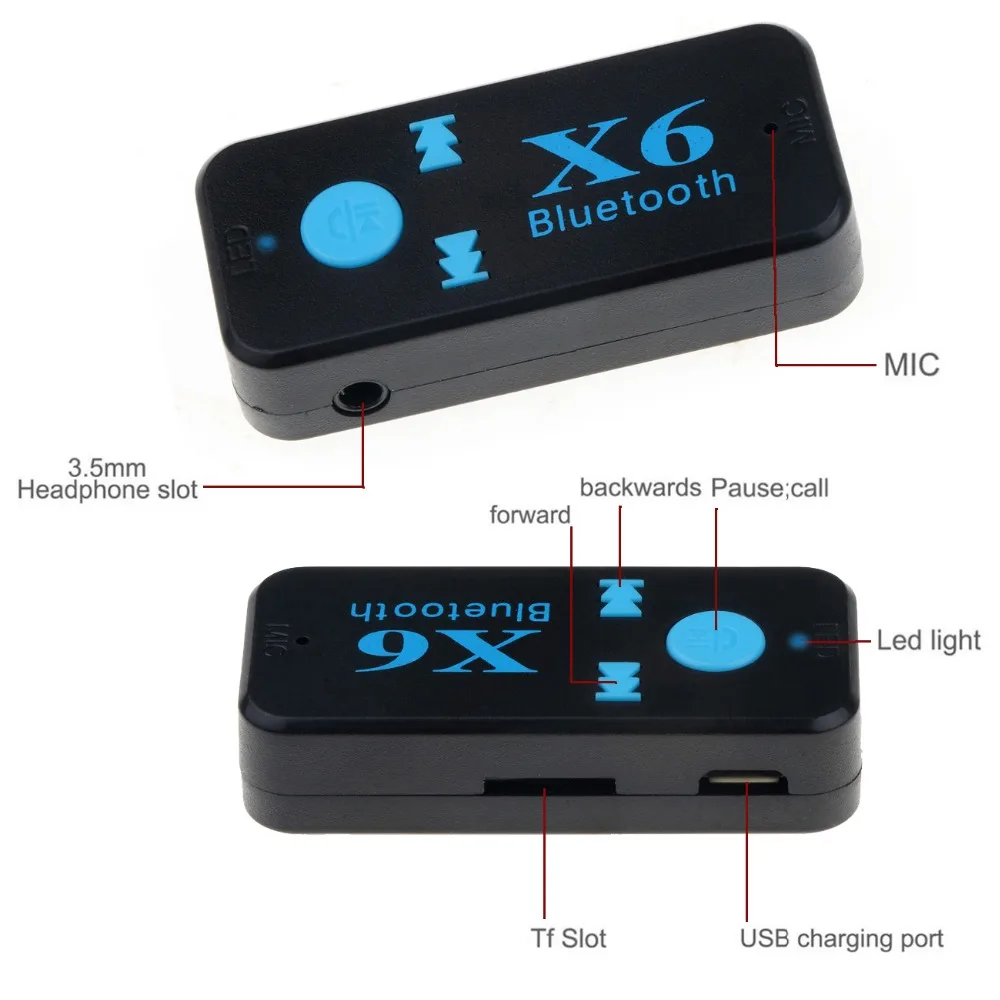 X6 bluetooth hands-free call 5 0 Автомобильный аудио приемник адаптер можно вставить в tf-карту