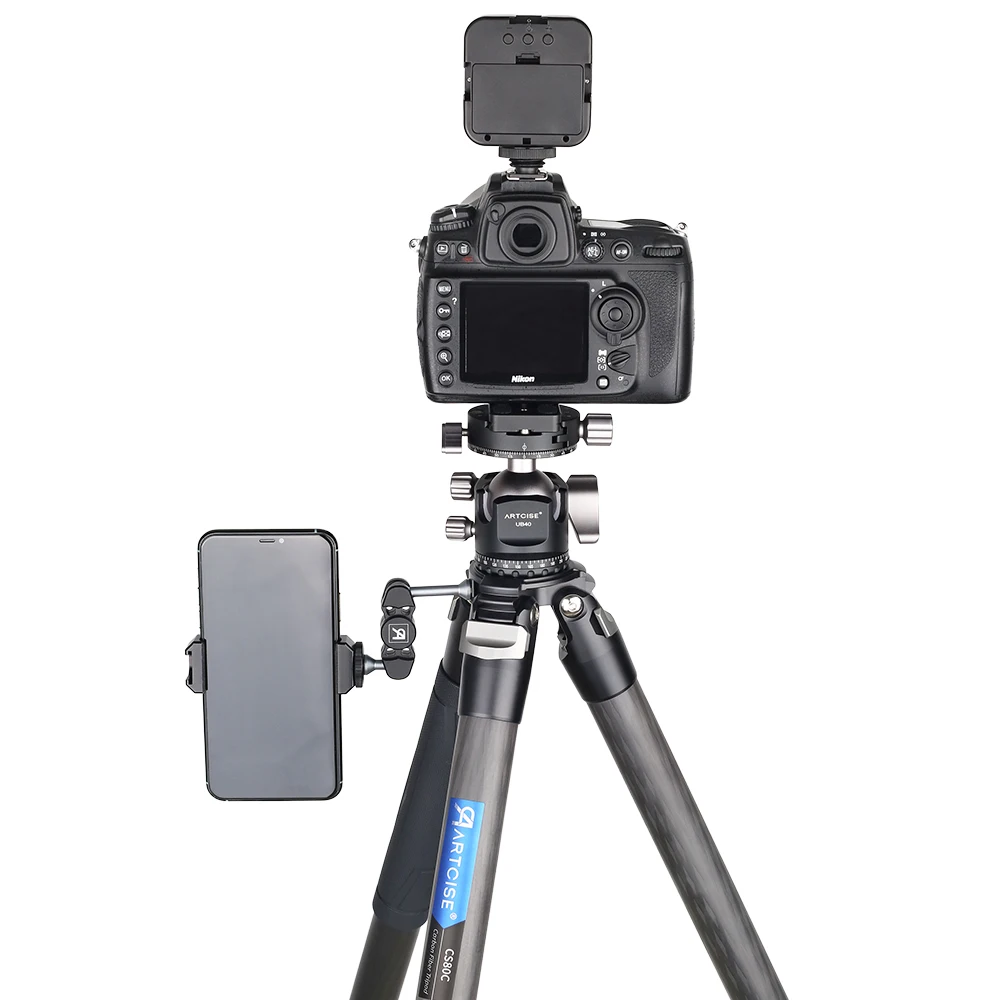 CS80C Профессиональный штатив тренога из углеволокна для камеры портативной