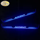 Автомобильная наклейка, акриловая движущаяся светодиодная подсветка на педаль, Накладка на порог, просветильник для Hyundai Accent 2011 - 2021