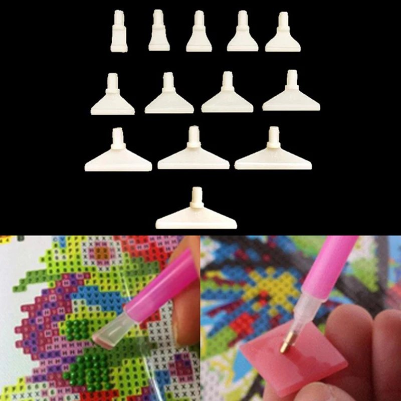 

4/10/13Pcs Replacement Embroidery Point Drill Pen Heads For 5D Diamond Painting Cross Stitch Fixing Quick Tool DIY Crafts