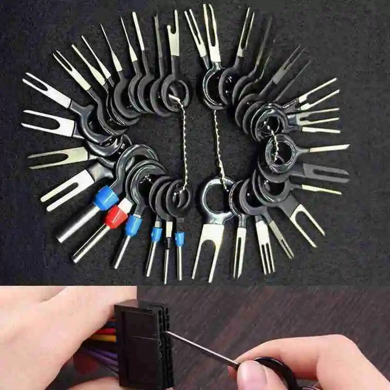 

38 Pcs Car Terminal Disassembly And Withdrawal Tool Steel Wire Harness Hardware Tool