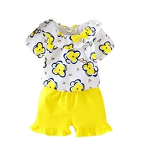baby girl outing clothes toddler summer children beautiful printing doll collar t shirt shorts 2pcssets infant kids tracksuits