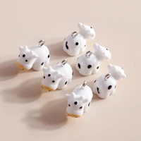 10pcs 2015mm cartoon milk cow charms for jewelry making resin animal bull charms for necklaces earrings making accessories