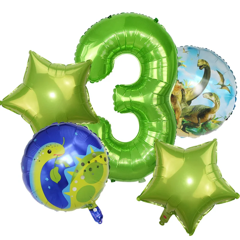 

5pcs/set Dinosaur Foil Balloons Boys Animal Balloons Happy Birthday Balloon Baby Kids Birthday Party Jurassic World Decoration