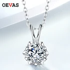 OEVAS 100% 925 пробы серебро реальные 1ct камень Муассанит ожерелья для Для женщин вечерние ювелирные украшения подарки