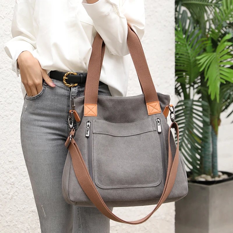 

Canvas Women Bag Vintage Large Luxury Designder Handbags Bag for Women 2021 Tote Bag Ladies Shoulder Bags Vintage Crossbody Bags