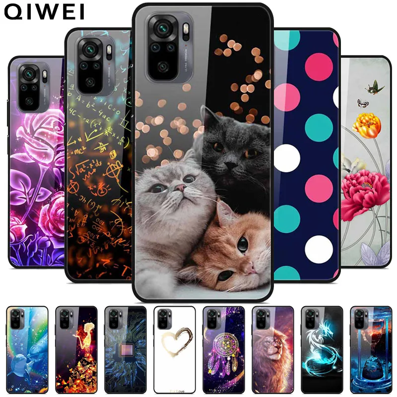 

Чехол для Xiaomi Redmi Note 10, жесткая задняя крышка из закаленного стекла для телефона из поликарбоната для Redmi Note 10 5G 10T 10 s 10 s, чехлы, бампер