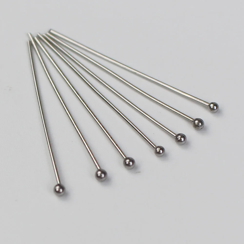 Silver Plated Ball Head Eye Pins Wholesale Jewelry Findings 15/20//25/30/40/50mm 