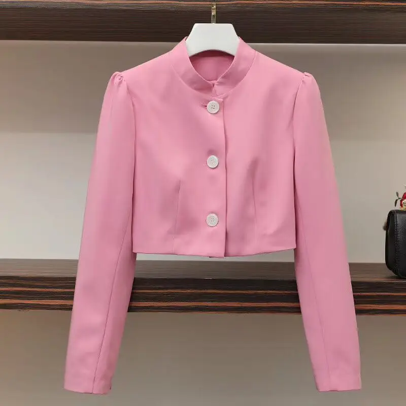 two piece set women korean fashion pink short jacket + long skirt streetwear 2 piece sets womens outfits spring clothes women