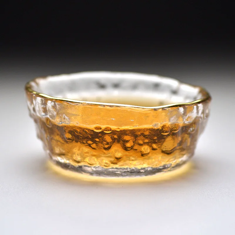 Золотая стеклянная чайная чашка с перфорацией аксессуары в японском стиле кунг