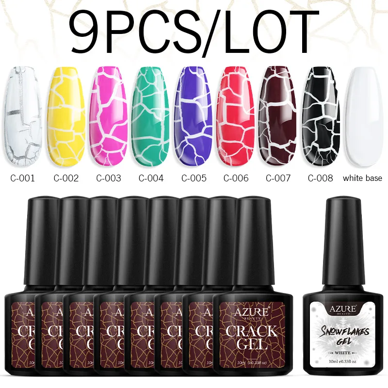 Modelones 9 шт./лот дизайн ногтей кракле Гель лак для долговечный Гибридный