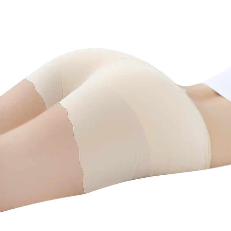 

Summer Seamless Shorts Safety Pants Underwear for Women Polyester Solid Color Ice Silk Sexy Elasticity Breathable Seamless