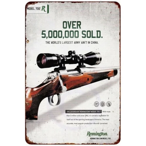 

Remington 700 Over 5 Million Sold Vintage Look Metal Tin Sign 20x30cm