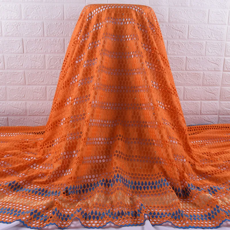 Африканская мягкая хлопчатобумажная кружевная ткань французский нигерийский