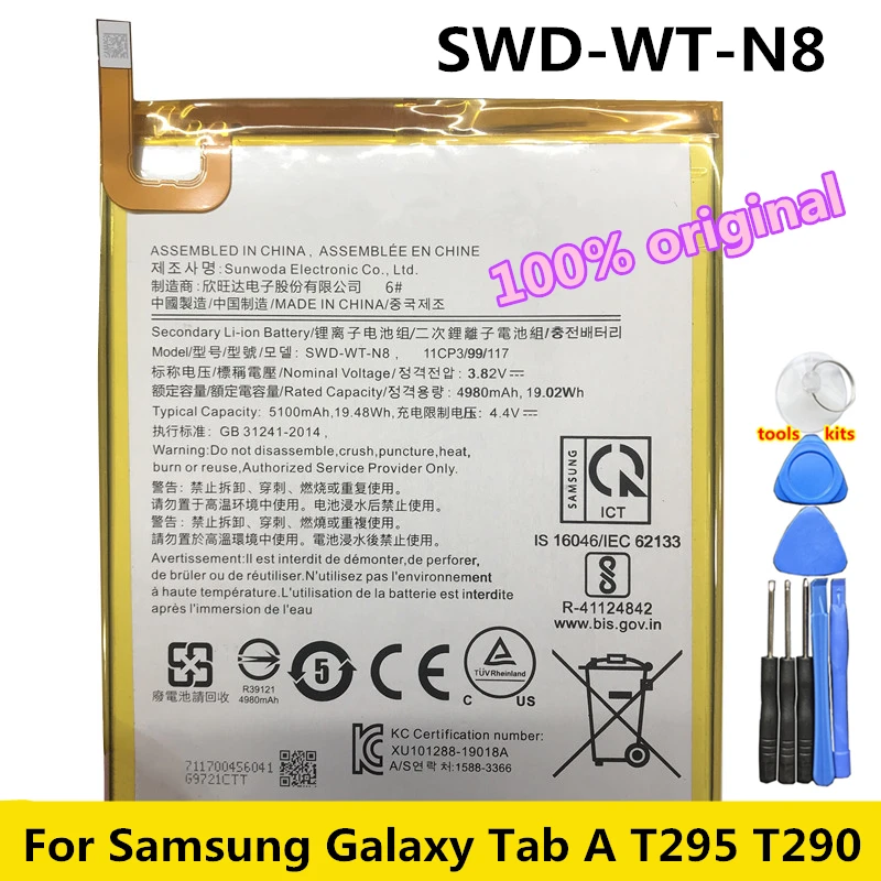 Bateria nova original SWD-WT-N8 para samsung galaxy tab a t295 t290 substituição tablet baterias 5100mah