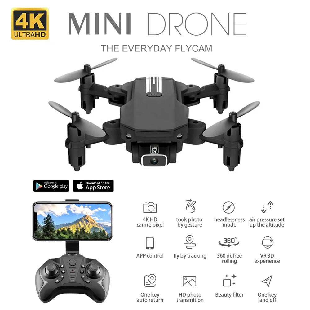 

LS MIN Drone Aerial Photography Wifi Fpv Combo 4K HD Dual Camera GPS Height Hold Quadcopter Gift Toy Remote Control Plane