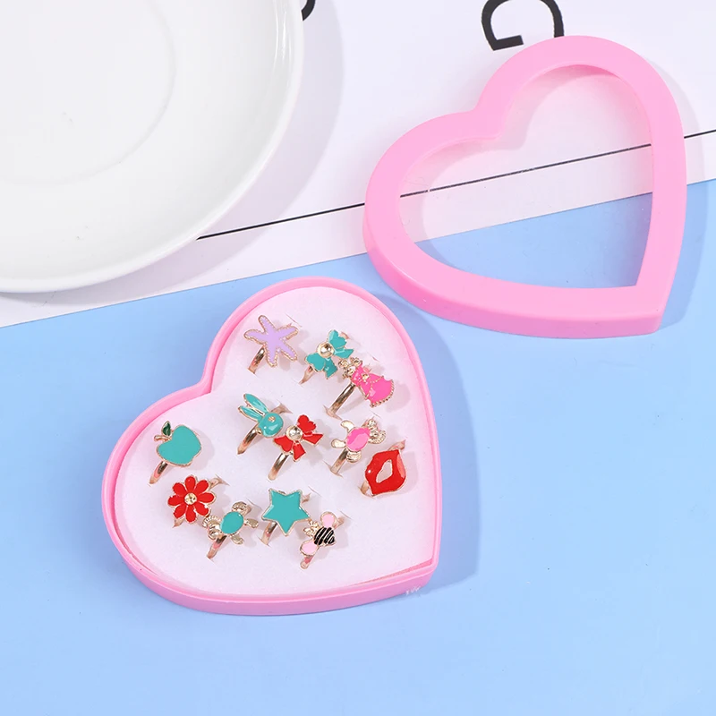 

10PCS Fancy Adjustable Cartoon Rings Party Favors Kids Girls Action Figures Toy