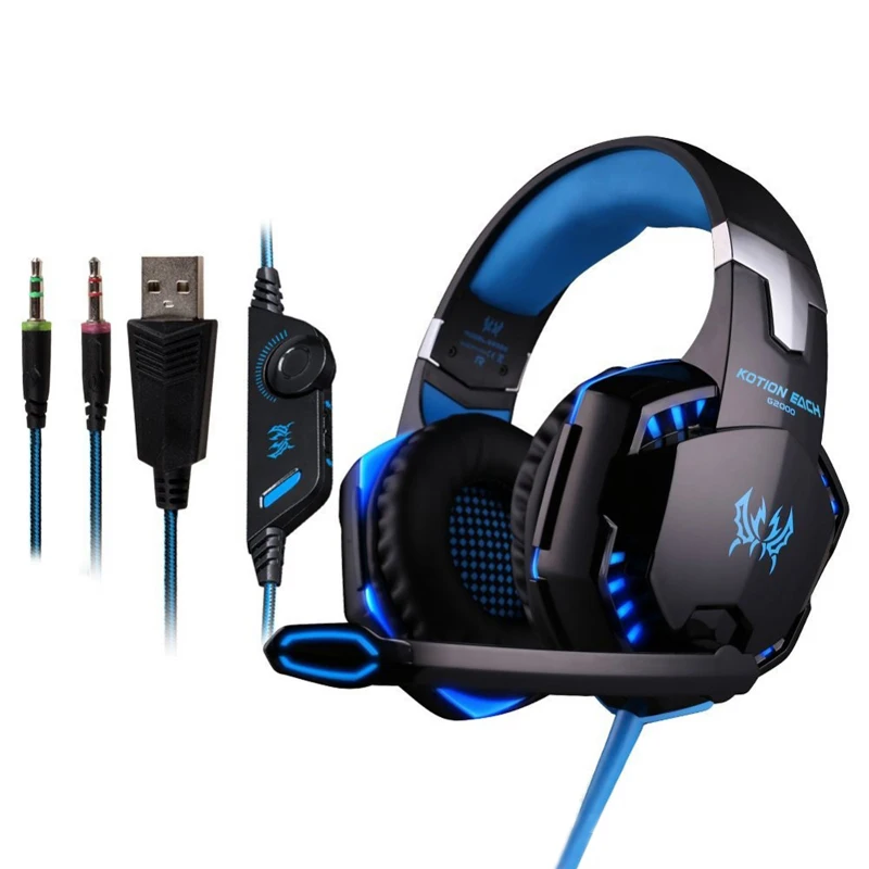 

Wired Gamer Gaming Headset Headphone For Computer PS4 PC With Microphone Mic Led Light KOTION EACH G9000 G2000 G4000 G1000 G2600