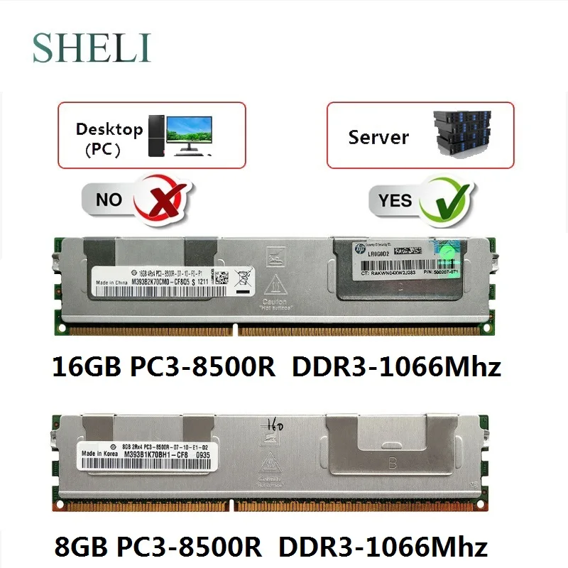 SHELI 8 ГБ 16 Φ CL7 240Pin ECC REG Серверная оперативная память для DELL PowerEdge|Оперативная