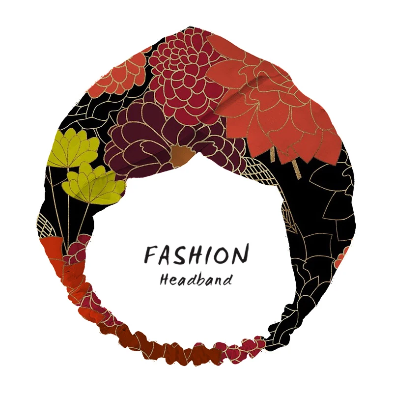 

2020 Women Hair Bands Accessories Headband Fashion Summer Honey Print Bohemian Turban Bandana Hairband Headdress Hair Scrunchies