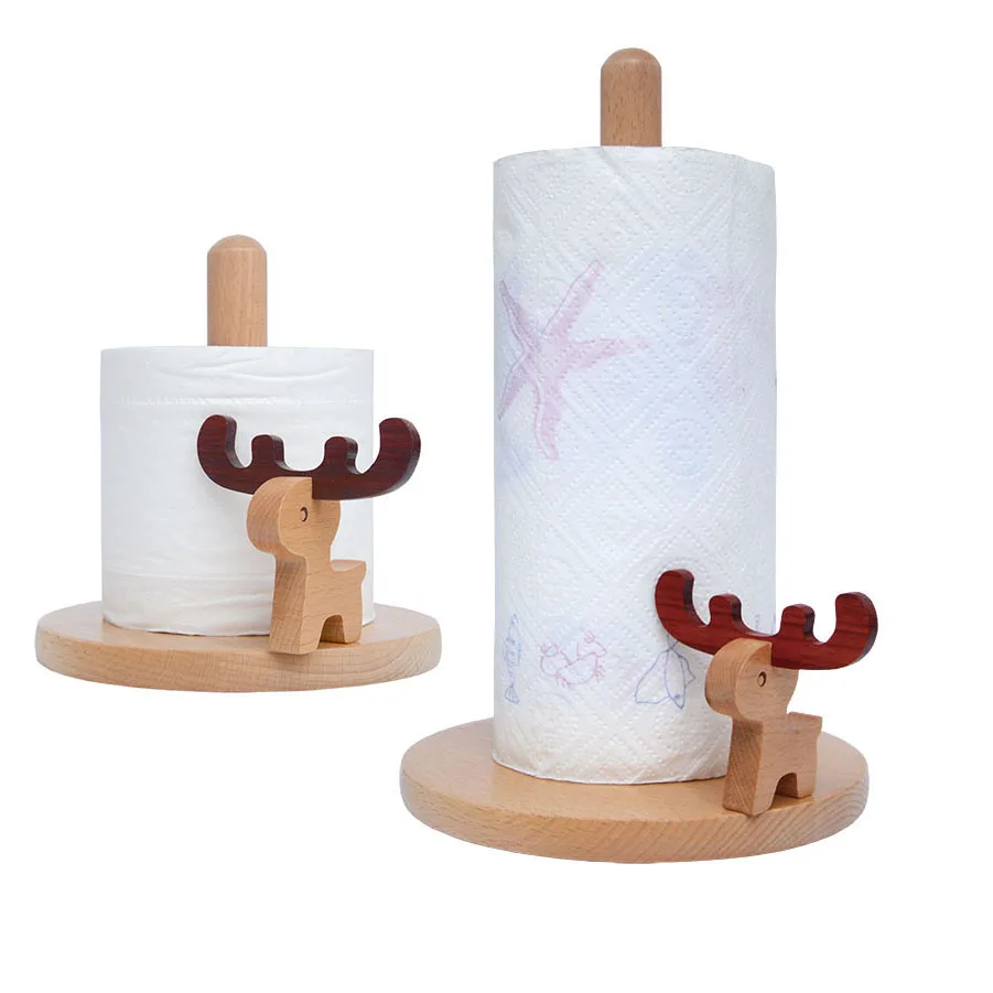 Creative Wooden Roll Paper Holder Dispenser Cuted Animal Napkin Tissue Box Home Organizer Decoration Rack gift | Дом и сад