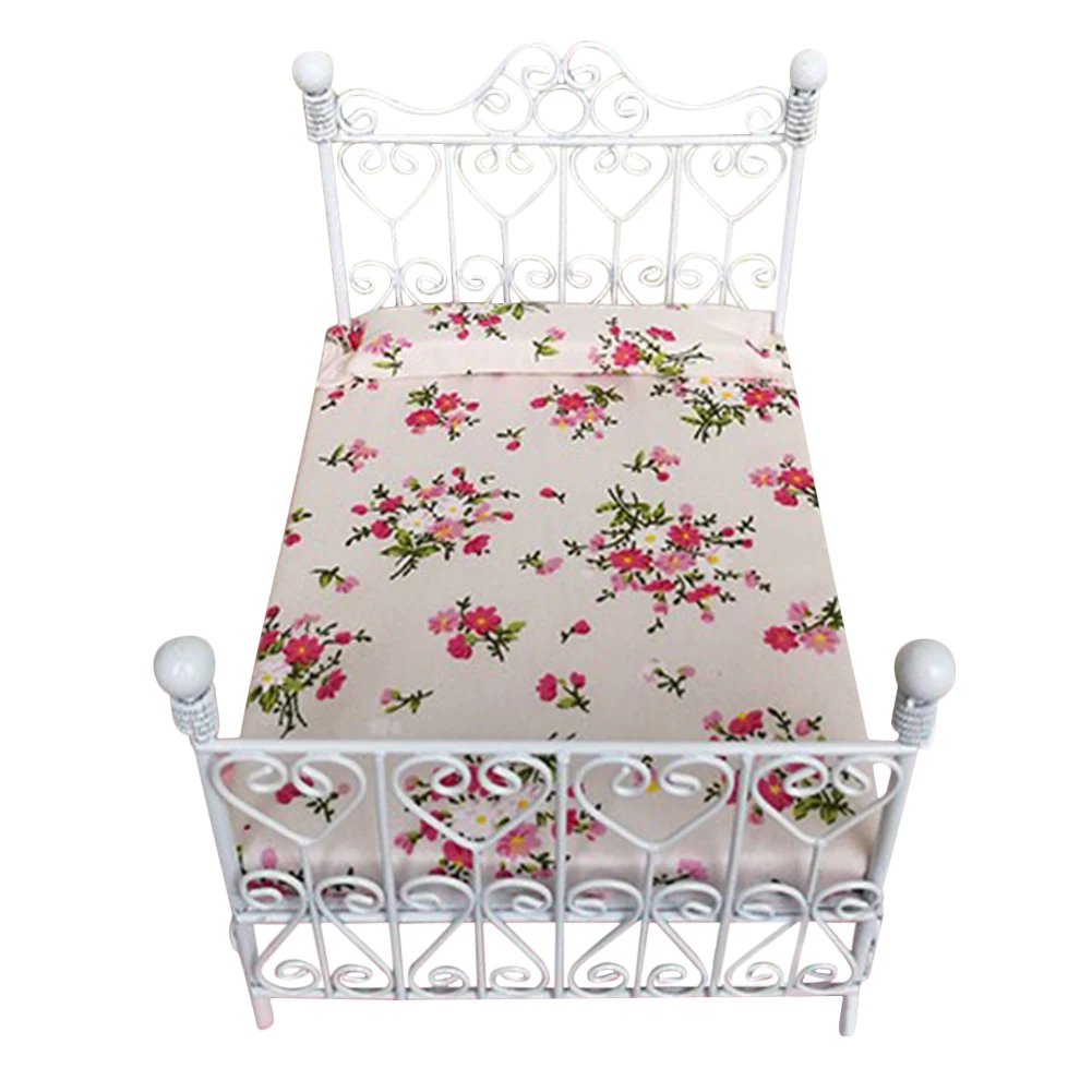 

1pc Doll Furniture 1:12 Dollhouse Miniature Furniture Doll Style European Iron Furniture Mini Bed Accessories Accessories D A6Y8