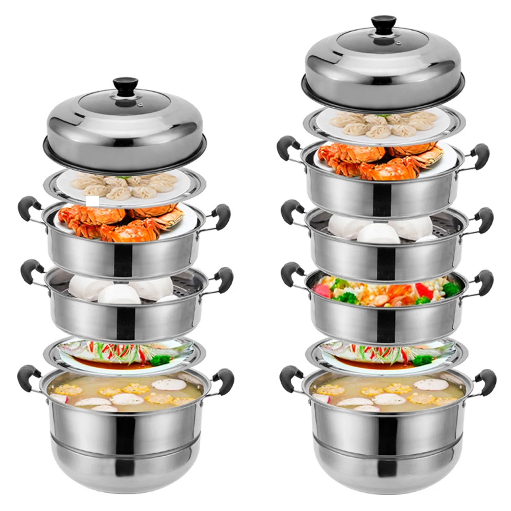 Bouble котёл 28 34 см из нержавеющей стали утолщенный 2 5Layer Пароварка индукционная