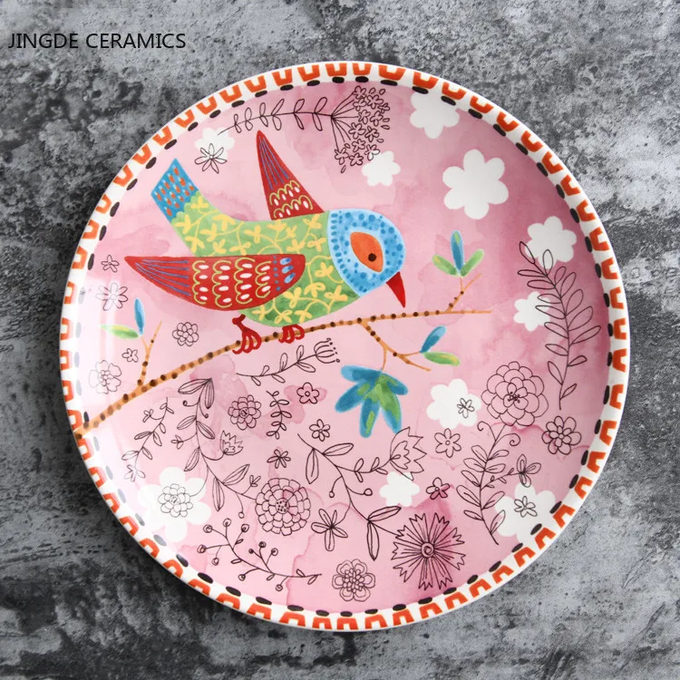 

Creative Ceramic Plate Cutlery Christmas Elk Western Salad Steak Fruit Salad Dessert Cake Flower Shape Storage Decoration Plate