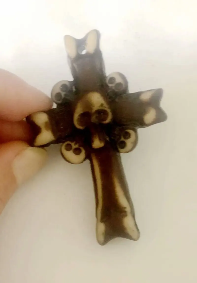 

12 pcs Unique Punk Evil Skull Mens Biker Jewelry cross necklace
