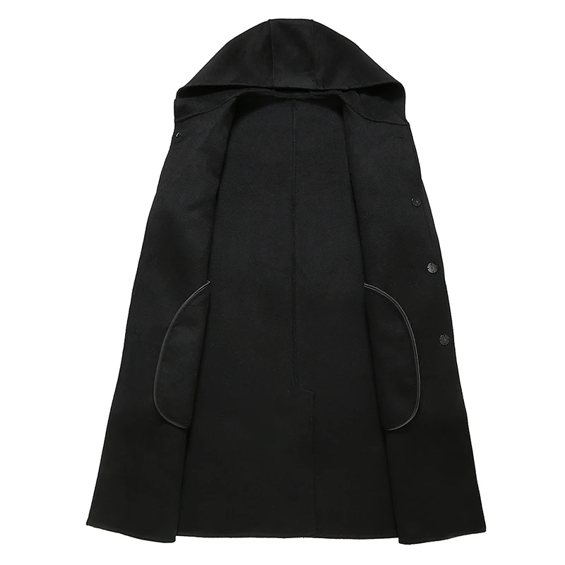 Осенне-зимнее мужское шерстяное пальто в британском стиле новый дизайн длинный