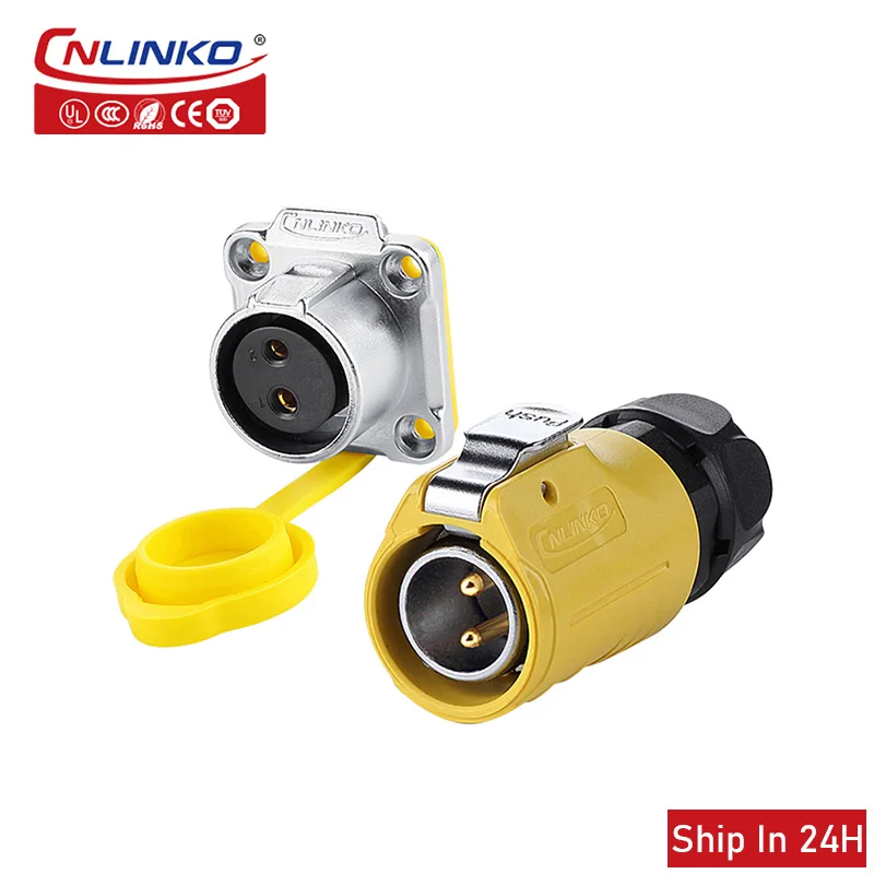 

Cnlinko LP20 2pin 20A 500V IP67 Waterproof Industrial Male Plug Female Socket Power Connector for Radio Video Media Equipment