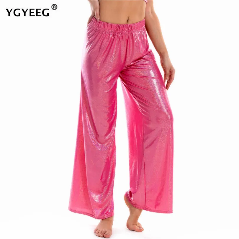 YGYEEG New Women Wide Leg Pants Loose High Waist Solid Pants Casual Soft Pleated Pants Ankle Length Bottom Milk Silk Trousers