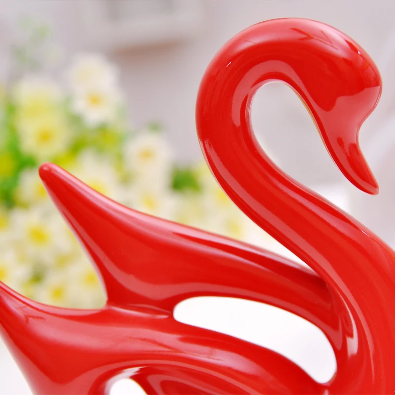 Фигурка для украшения дома современные красный и белый лебедь украшение офиса