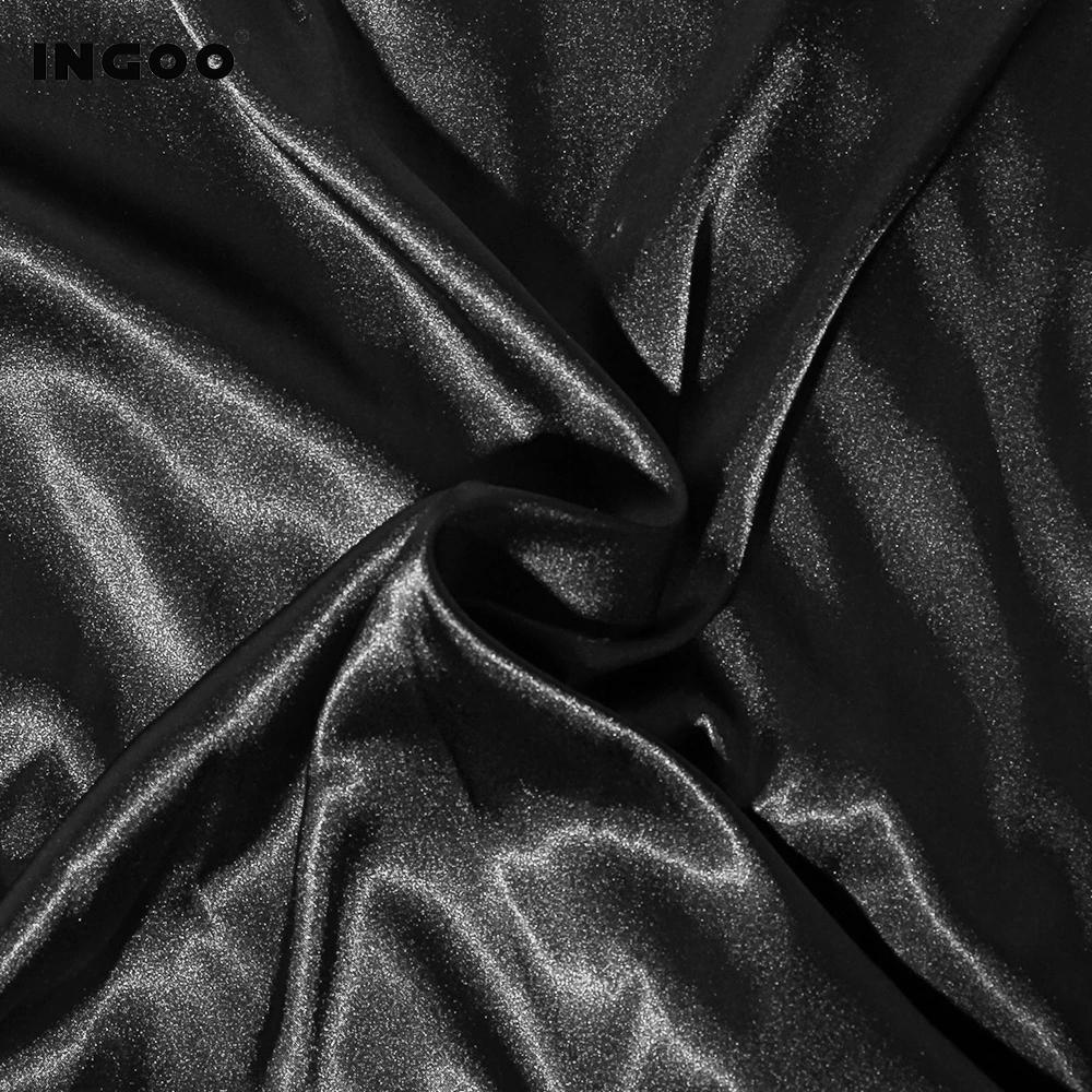

INGOO Sequined Diamonds Sheath Mini Women New Super Flash Hot Drill Single Hollow Transparents Sexy Backless Party Clue Dress