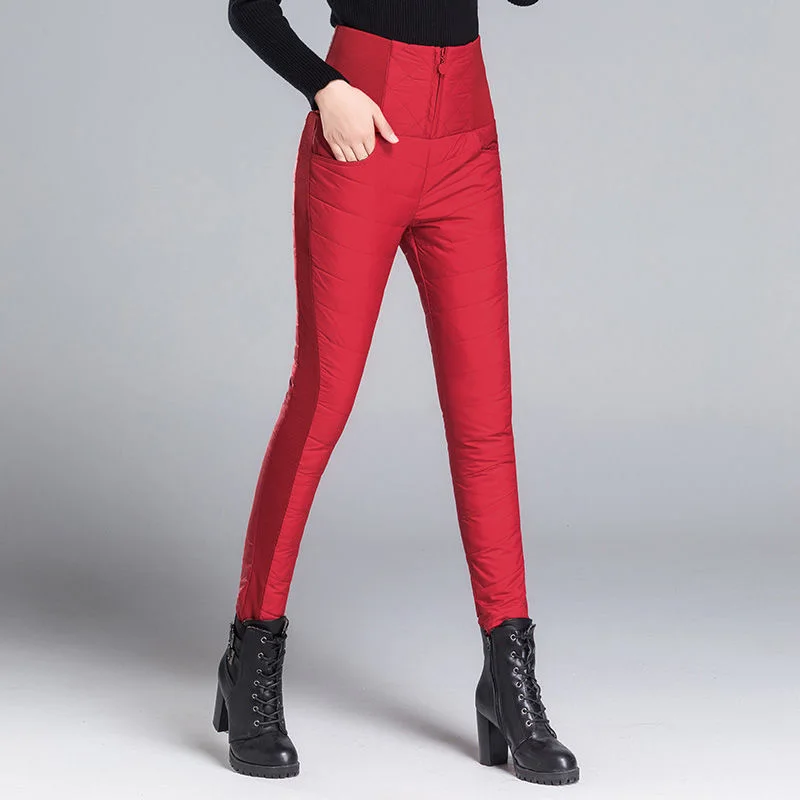 

Женская обувь на высоком толстом каблуке; Обхват талии хлопковые брюки на пуху морозостойкая толстые теплые зимние штаны для девочек разме...