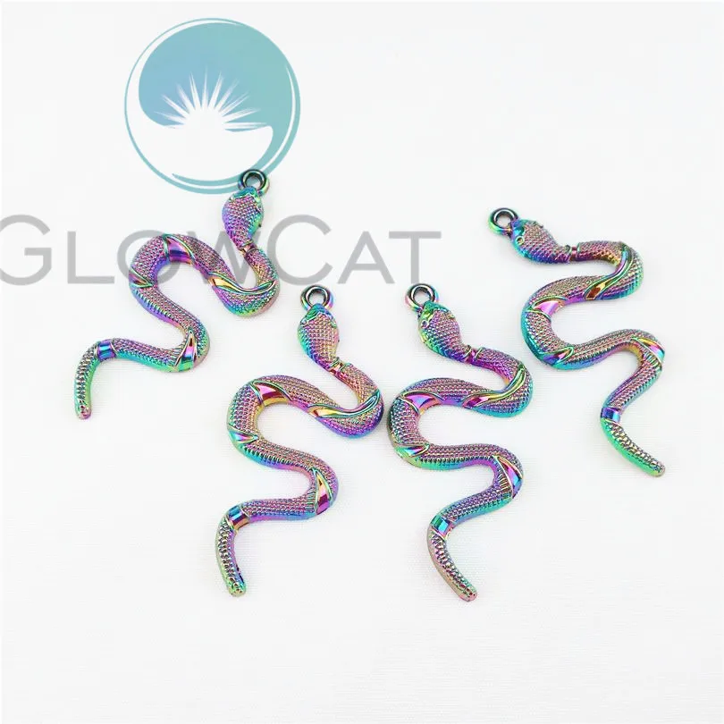 2 Шт Радуга в готическом стиле Индия Змея Подвески из сплава виде животного для