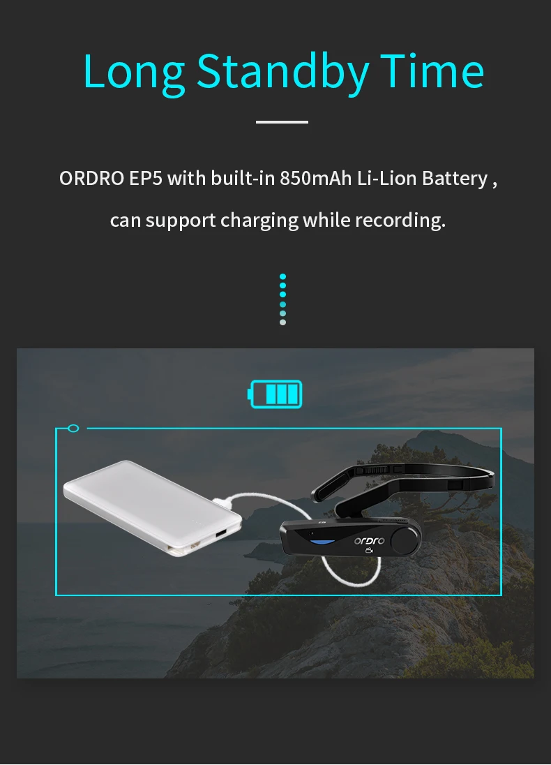 ORDRO EP5 Bluetooth 4. 0 ручная головная повязка экшн мини DV камера потребительские видеокамеры с наушниками WiFi бесплатно