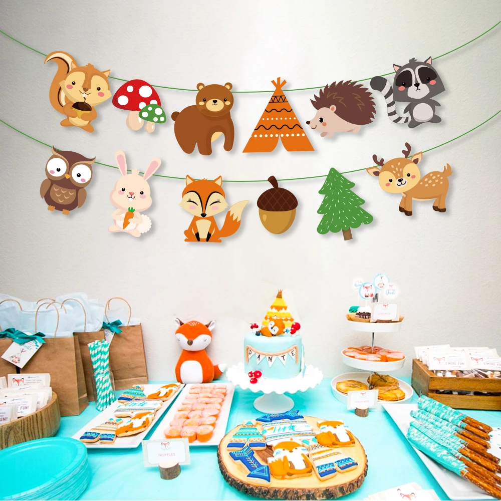 Детский душ сафари джунгли украшения для вечеринки лесной тематические баннеры