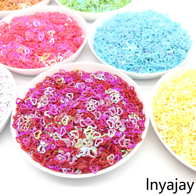 20g выбитое сердечко свободные тесьма с пайетками для шитья Ремесло ПВХ маникюра и