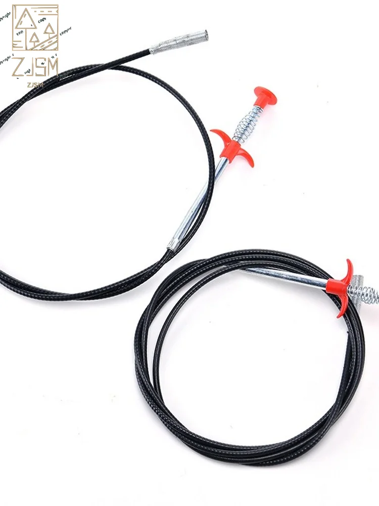 

90cm Sewer Cleaning Brush Home Bendable Sink Tub Toilet Dredge Pipe Snake Brush Tools Creative Bathroom Kitchen Tools (Black)