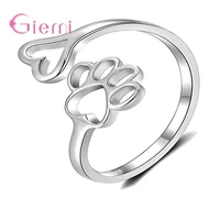 creative simple dog claw heart shaped gold open ring female wedding accessories fashion women party jewelry gifts