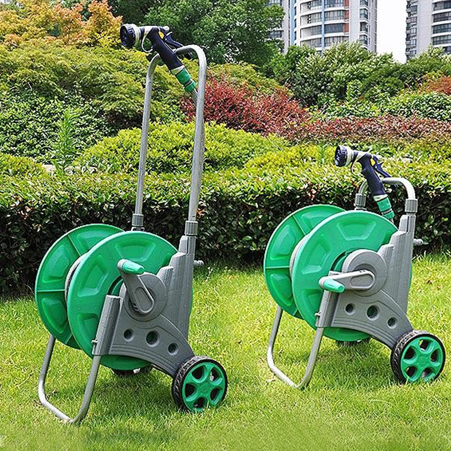 164ft садовый водный шланг катушка с колесами Портативный 2 х колесный полива