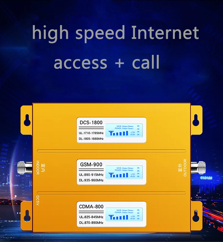 Золотой поставщик для усилителя сигнала Gsm 900 Cdma800 Dcs 1800 трехдиапазонный